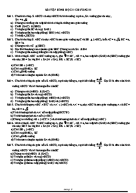 Bài tập Hình học 11 chương III